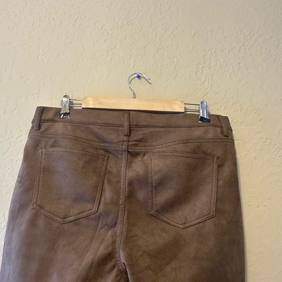 Time and Tru XL 12-14 Large Faux Suede Brown Pull On Skinny Pants - Picture 6 of 8